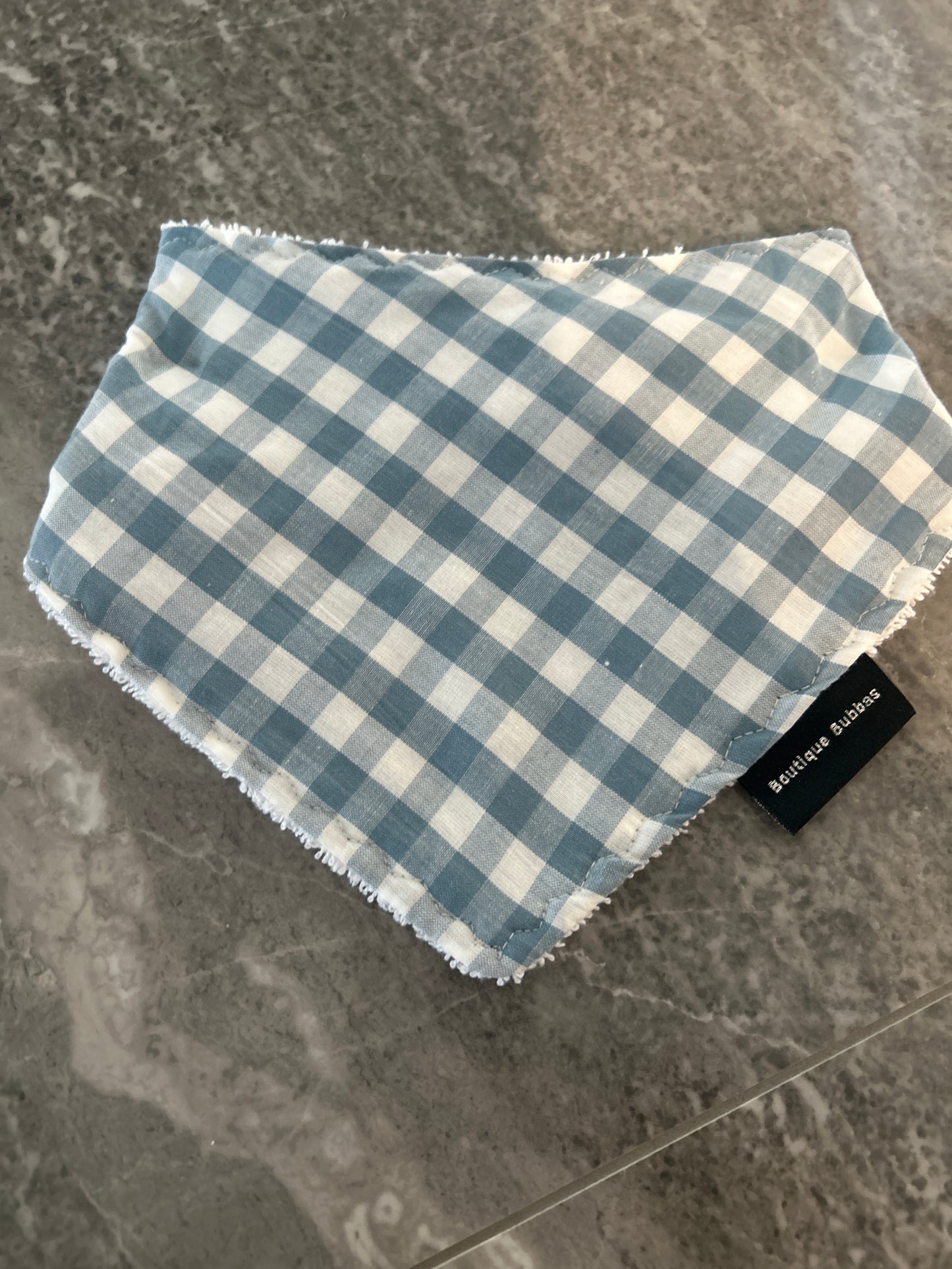 Blue Gingham Bandana Dribble Bib