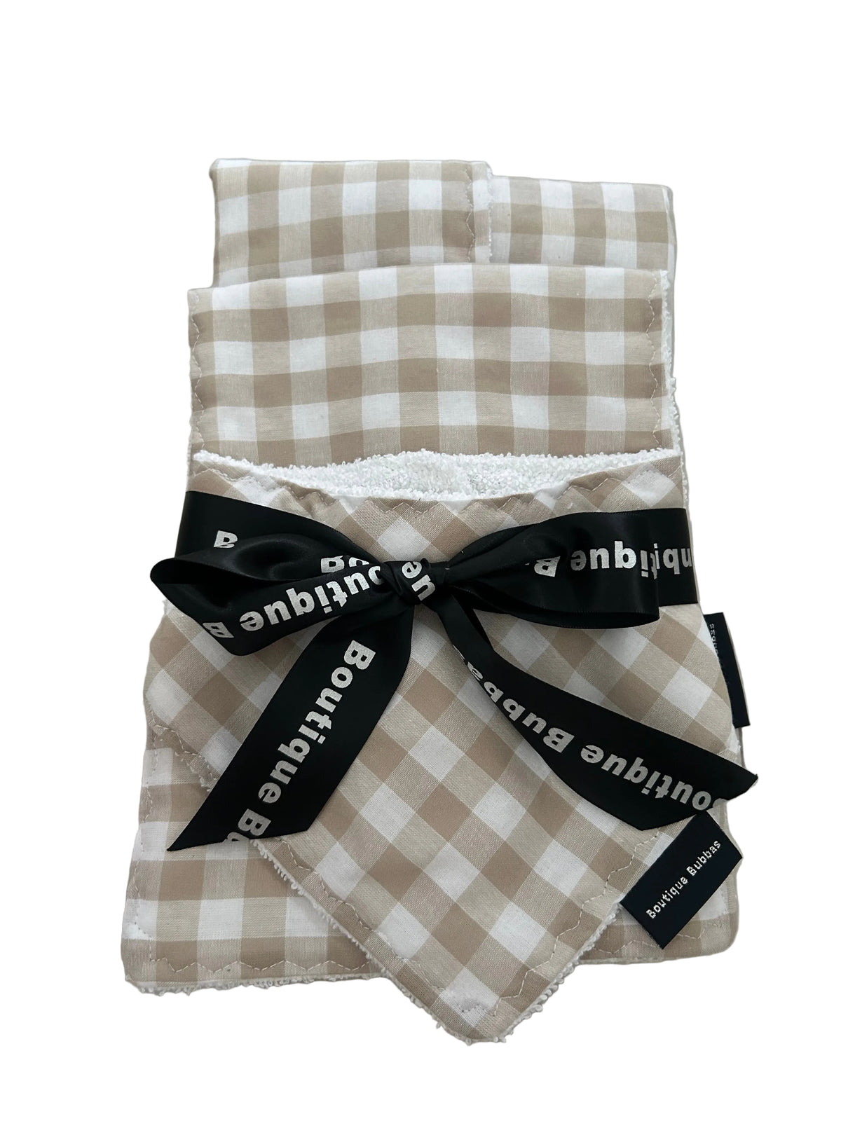 Cream Gingham 3 piece gift set