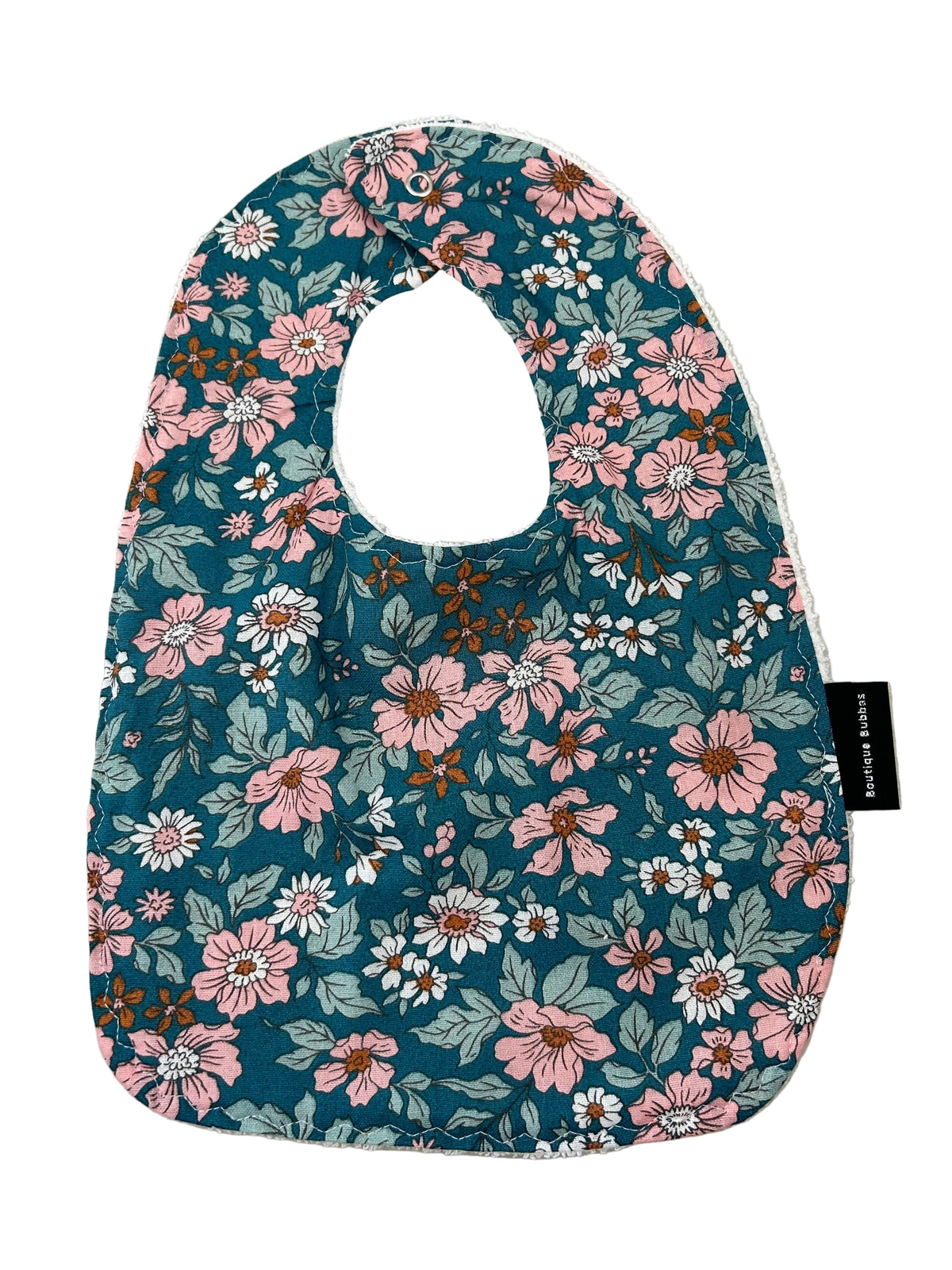 Aqua Floral Traditional Feeding Bibs