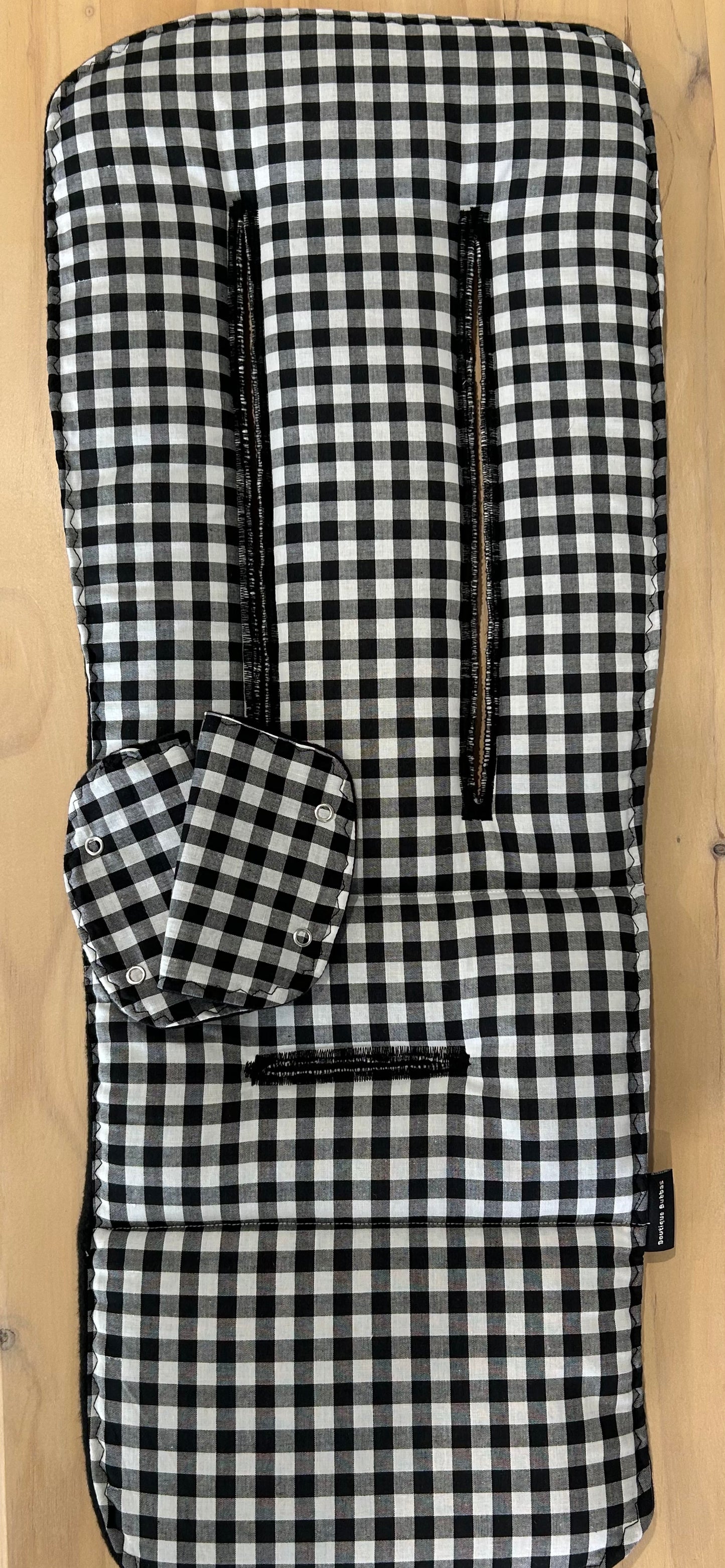 Black Gingham Universal pramliner set