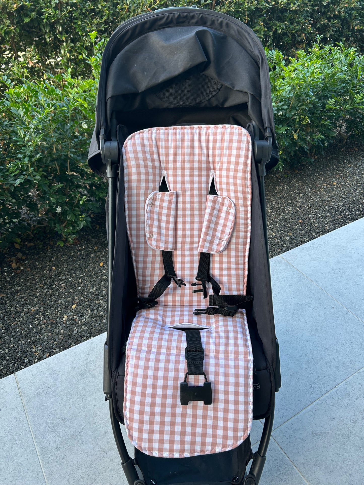 Pink Gingham Universal pramliner set