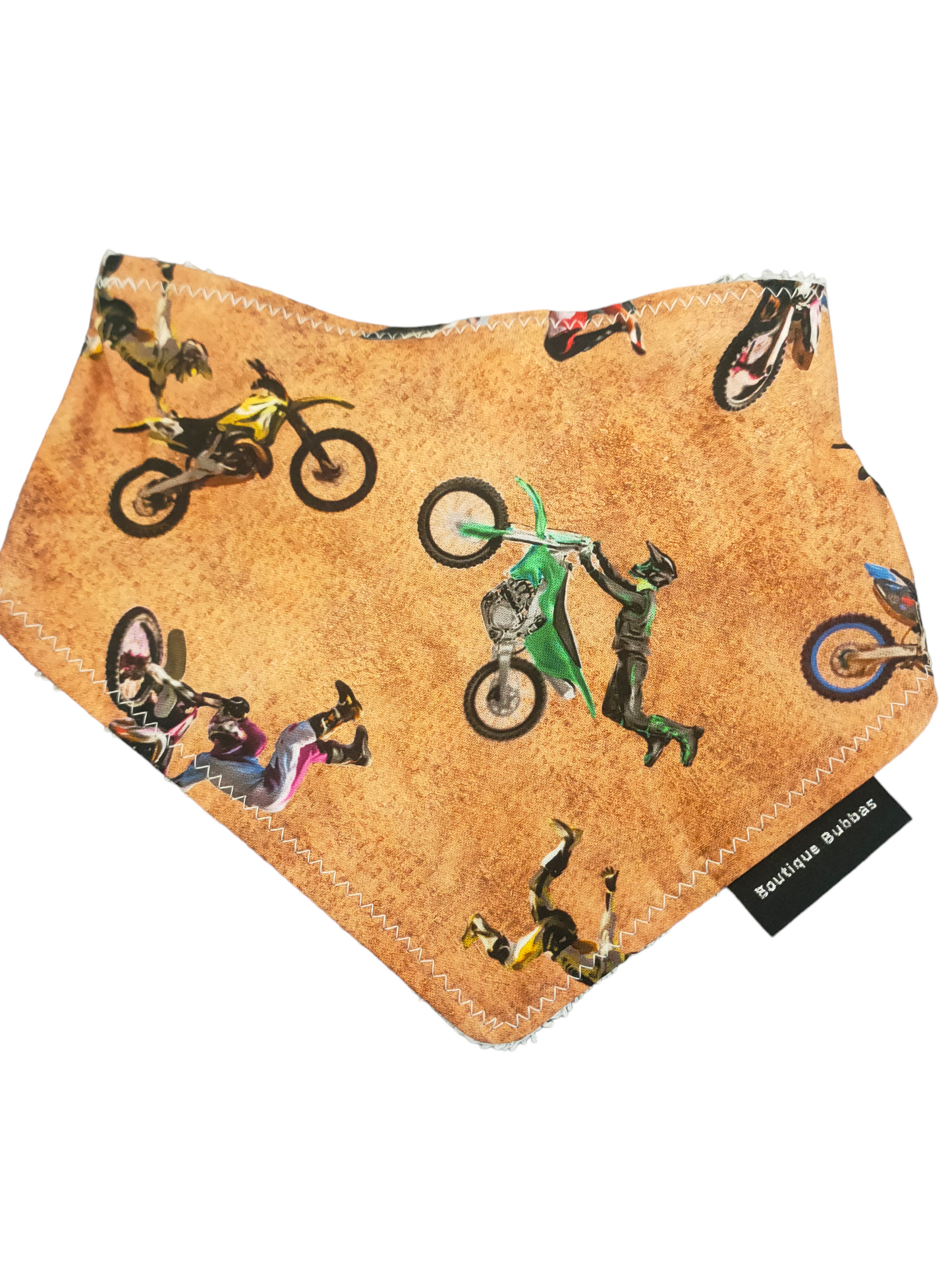 Orange motor bikes Bandana Dribble Bib