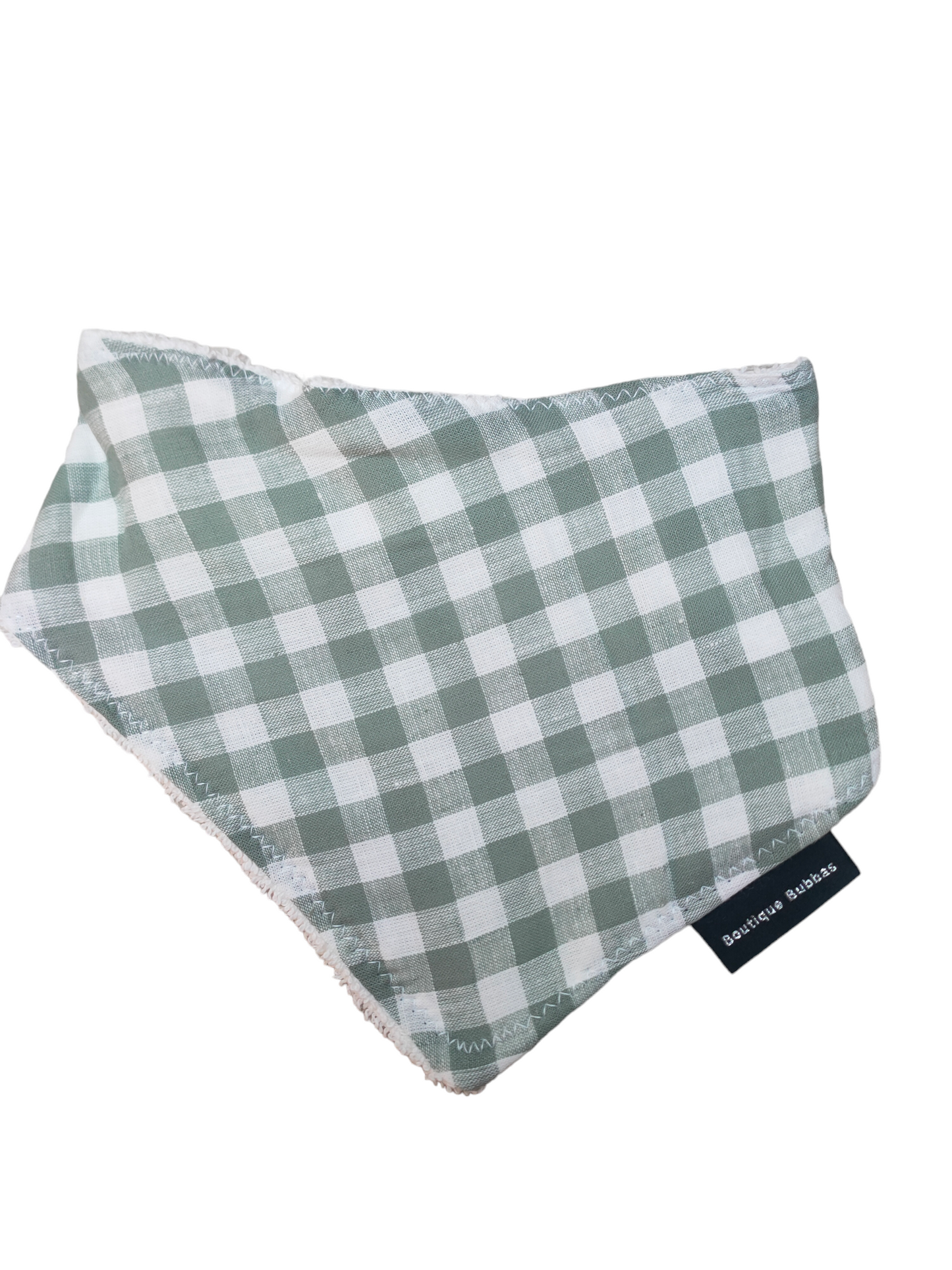 Sage Gingham Bandana Dribble Bib