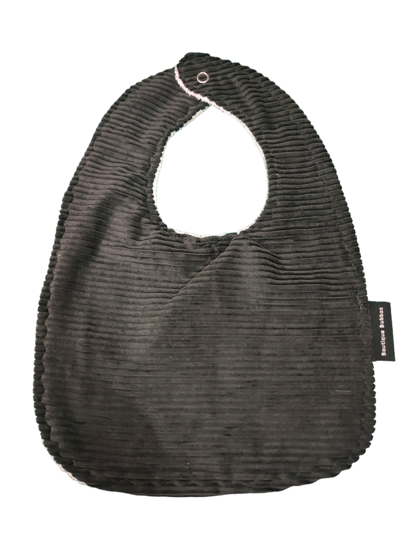 Dark Grey Corduroy Traditional Feeding Bibs