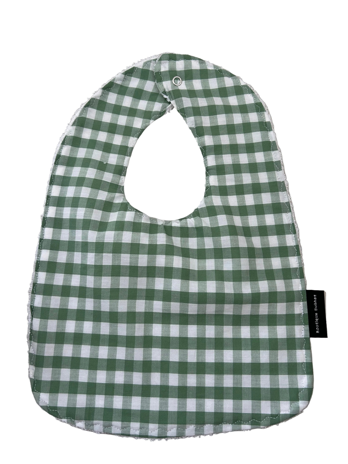 Sage Gingham Traditional Feeding Bibs