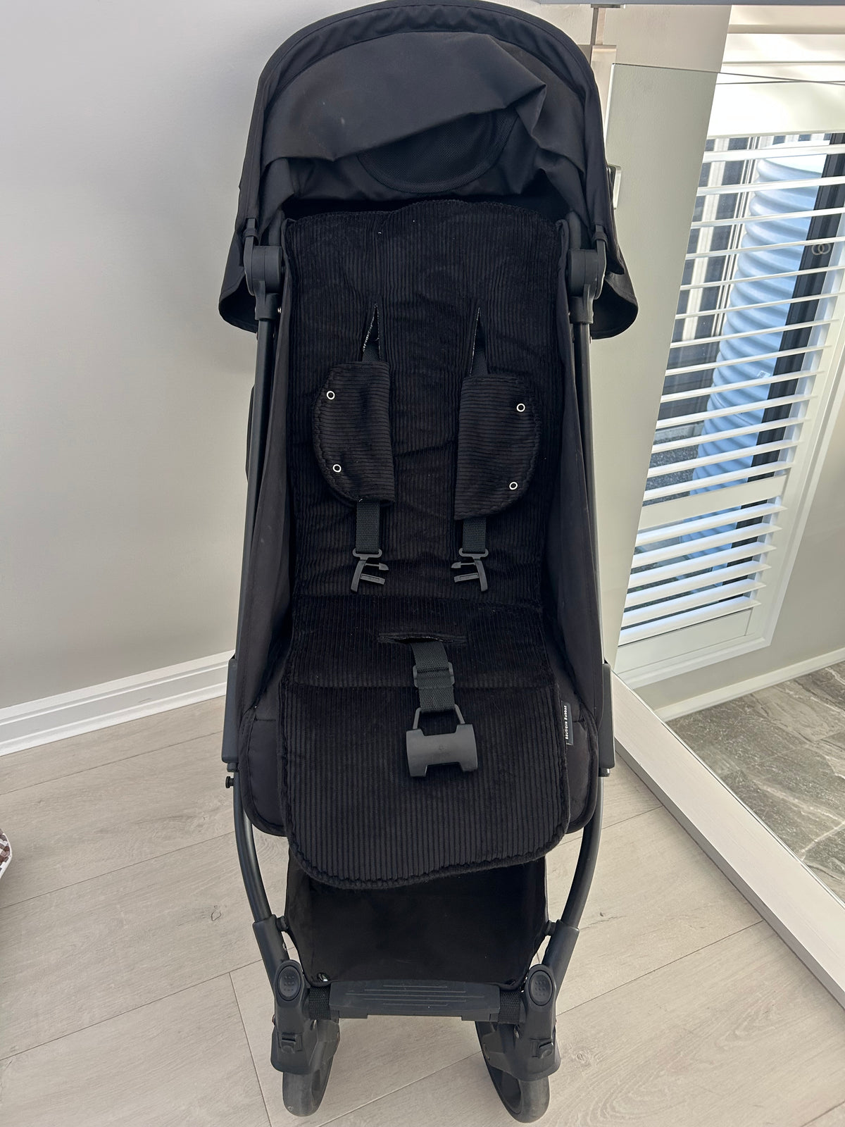 Black Corduroy Universal pramliner set