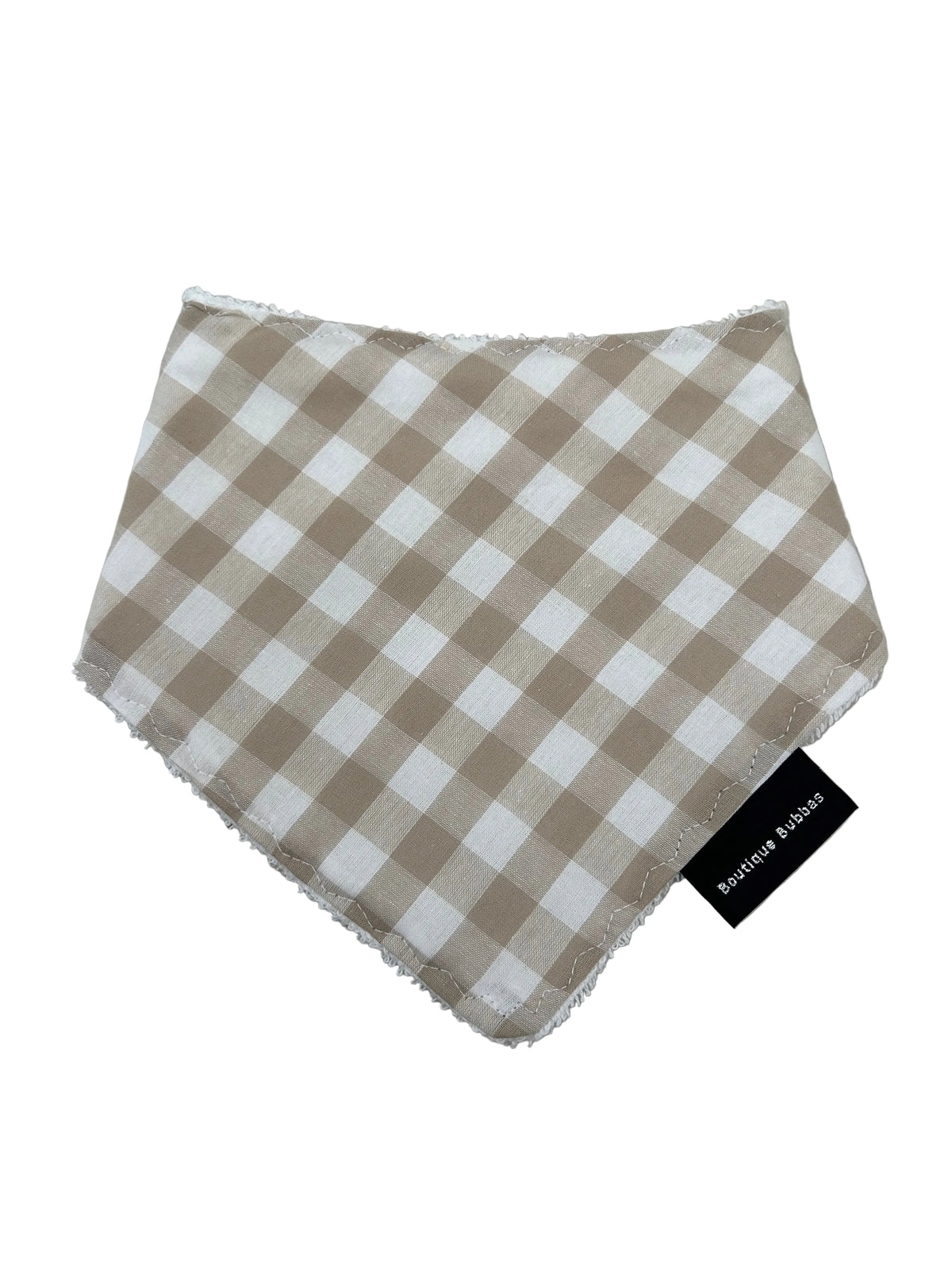Cream gingham Bandana Dribble Bib