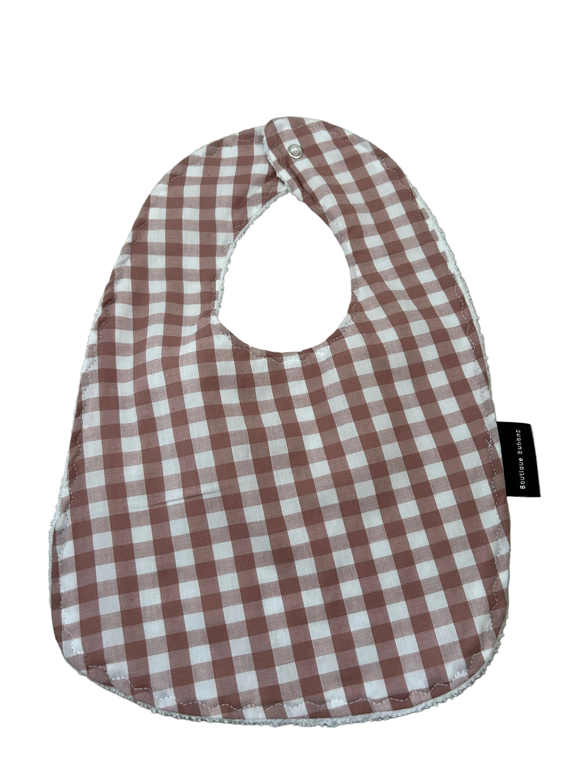 Brown Gingham Traditional Feeding Bibs