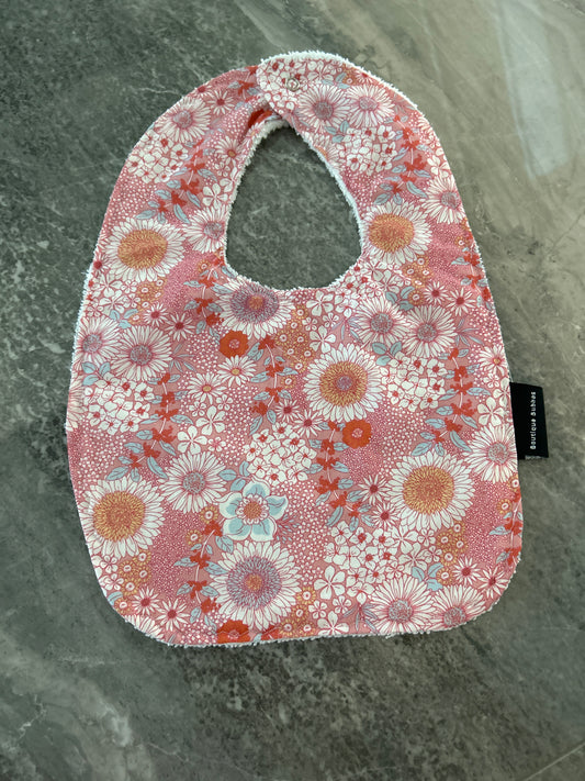 Pink Floral Traditional Feeding Bibs