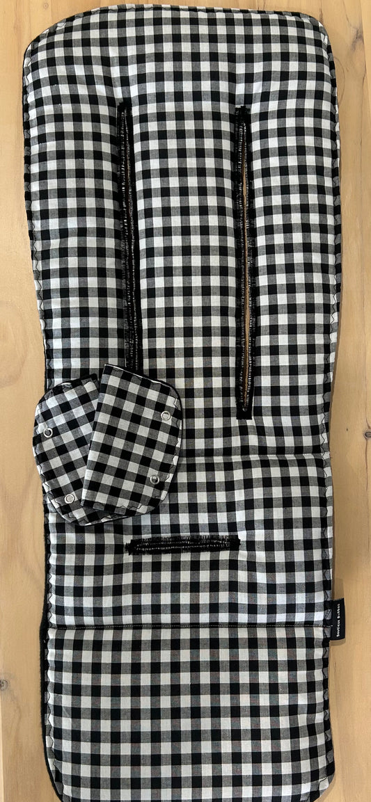 Black Gingham Universal pramliner set