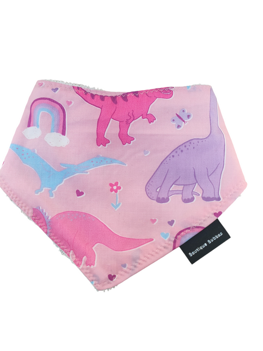 Pink Dinosaur Bandana Dribble Bib