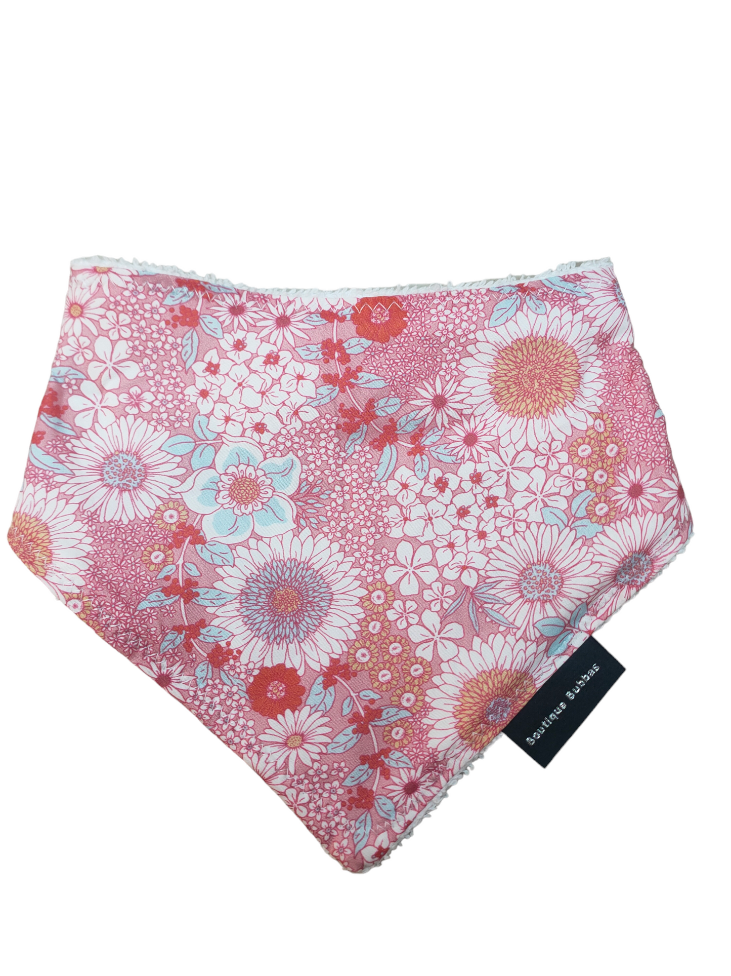 Peach Floral Bandana Dribble Bib