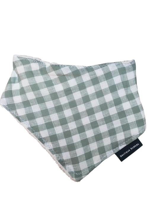 Sage Gingham Bandana Dribble Bib
