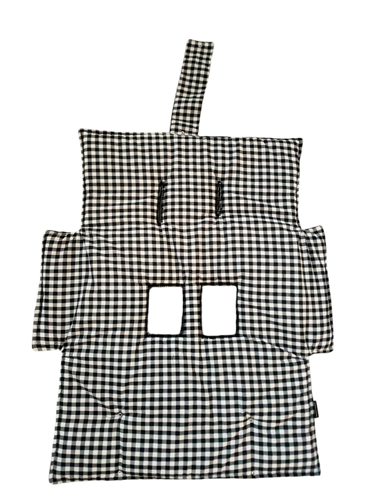 Black and white Gingham Trolley Seat Liner